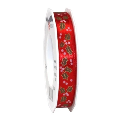 Image of C.E. Pattberg Präsent Kärnten Printed Satin Ribbon Red 15 mm width, 20 m length