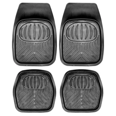 Image of Sakura Ultimate Deep Dish Universal Car Mats SS5432 Full Set of 4 Hardwearing Easy Clean, Black Rubber