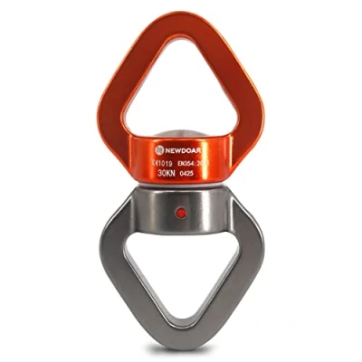 Image of NewDoar Swing Swivel,30KN CE Certified Micro Rotator Swivel Device for Aerial Dance/Yoga/Swing/Hanging Hammock/Rock Climbing Tree Arborist(Silver Orange)