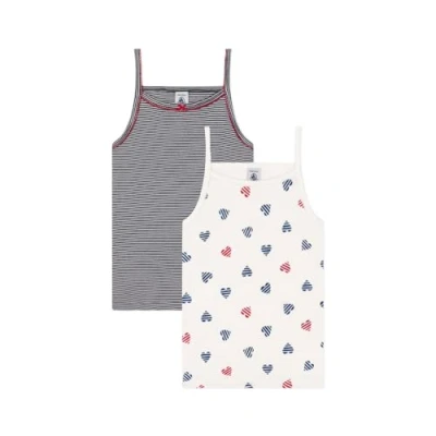 Image of Petit Bateau KIDS 2 PACK Undershirt for kids, Size: 5y, Smoking/marshmallow/multicolor