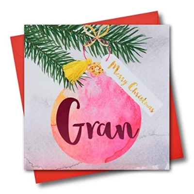 Image of Christmas Card, Bauble, Gran, Merry Christmas, Tassel Embellished