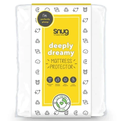 Image of Snug Deeply Dreamy Mattress Protector Super Soft Quilted Pad Cover with 25cm Extra Deep Fitted Skirt Machine Washable and Hypoallergenic Single 190 x 90cm, White