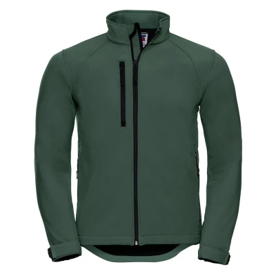 Image of Russell Athletic Mens Water Resistant &amp; Windproof Softshell Jacket (Bottle Green) Size Small