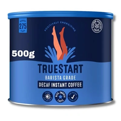 Image of TrueStart Barista Grade Decaf Instant Coffee 500g (275 Cups), Premium Freeze Dried, Smooth Rich Beans Roast, 100% Full Flavour, Coffee, Office Catering