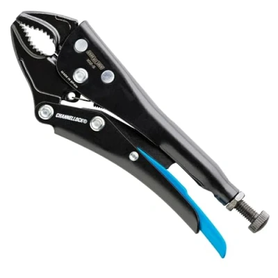 Image of Channellock 102 5 Curved Jaw Locking Pliers with Cutter, Epoxy Resin Coating, Forged Steel, Offers Advanced Control, Providing Additional Contact Points on Multiple Fastener Types