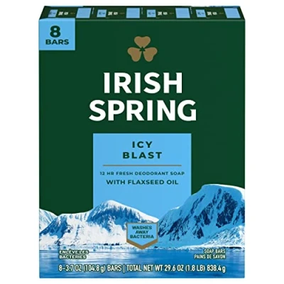 Image of Irish Spring Icyblast Cool Refreshment Deodorant Soap Unisex Soap, 8 Count
