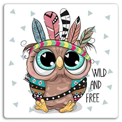 Image of 2 x 10cm Wild Free Owl Vinyl Stickers Tribal Fun Sticker Laptop Luggage #17323 (10cm Wide)