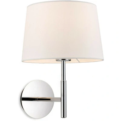 Image of Seymour Classic Switched Wall Lamp Chrome with Cream Shade