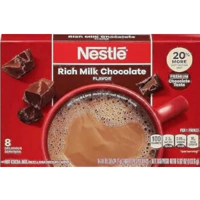 Image of Nestle Hot Cocoa Mix Rich Milk Chocolate 8 x 0.85 ounces Carton