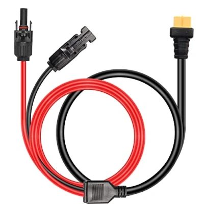 Image of RIIEYOCA Solar Connector to XT60 Adapter,12 AWG Cable Female Connect Panel for Portable Power Station &amp; Generator(1.7M)