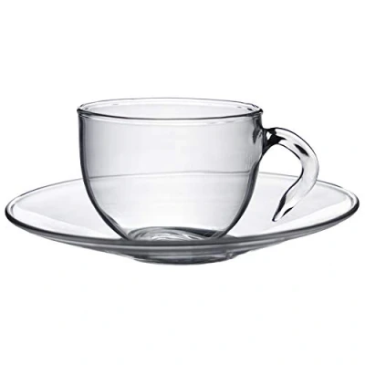 Image of 60ml Minimus Glass Espresso Cup &amp; Saucer Set By Argon Tableware