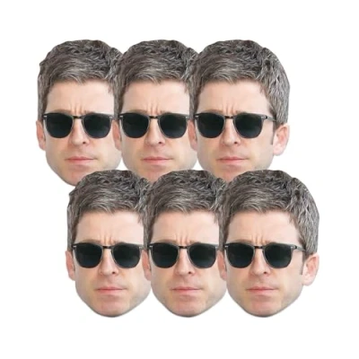 Image of Star Cutouts CMP005 Noel Gallagher Masks Six Pack Cardboard Face With Tabs and Elastic