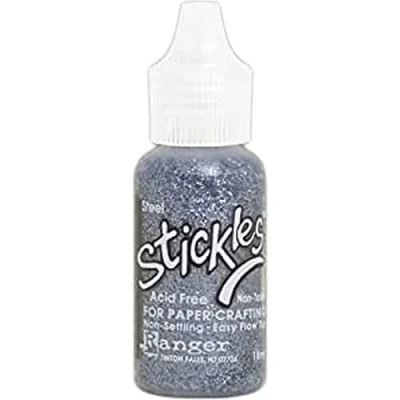 Image of Ranger Steel Stickles Glitter Glue, Synthetic Material, Grey, 2.5 x 7.5 cm