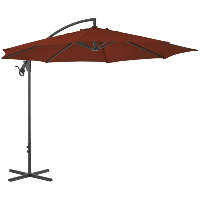 Image of vidaXL Cantilever Garden Parasol with Steel Pole 300 cm Terracotta