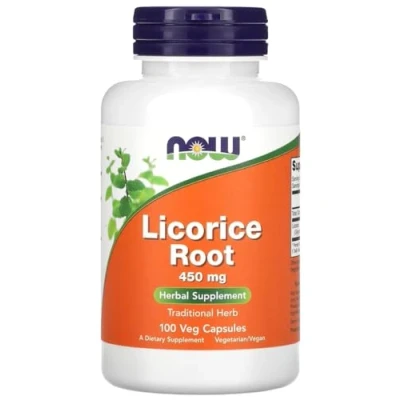 Image of Now Foods Licorice Root Digestive and Respiratory Health Support 450mg, 100 Veg Capsules