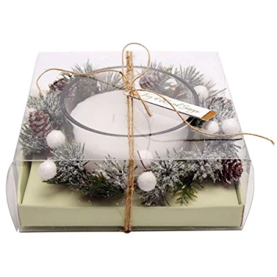 Image of Carousel Home and Gifts Christmas Wreath Candle Pot Ornament Xmas Table Centrepiece Decoration