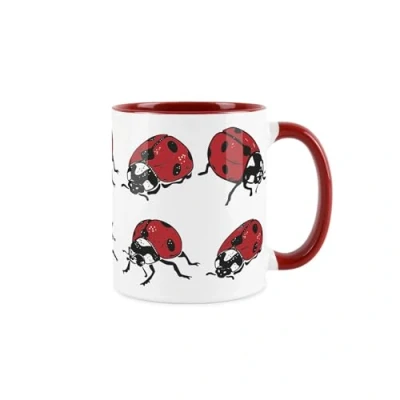 Image of Ladybird Mug Novelty Insect Gift Tea/Coffee Ceramic Red &amp; White Cup Present