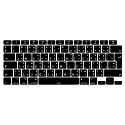 Image of MiNGFi Thai Silicone Keyboard Cover for MacBook Air 13&quot; Touch ID Model M1 A2337 A2179 (2020+) EU/ISO layout Black