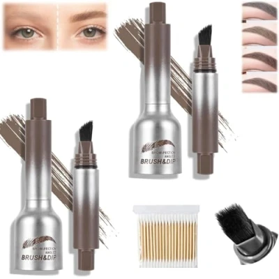 Image of Pagevine Brush Brow, Liftique Eyebrow, Instant Brow Brush, Liquid Eyebrow Fection Angled &amp; Dip (2pcs,02Coffee)