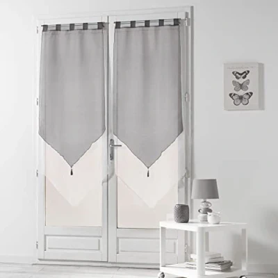 Image of Douceur d&#039;Intérieur 1620391 Blind with Pair of Tassels 2x60x160 cm Bi Colour White / Grey