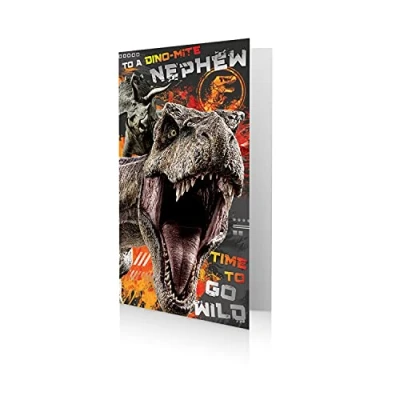 Image of JURASSIC WORLD JW013 Nephew Birthday Card