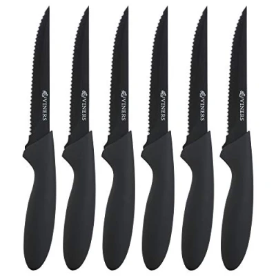 Image of Viners Everyday 6 Piece Black Stainless Steel Steak Knives