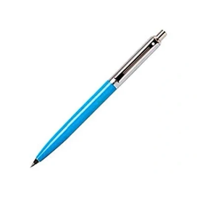Image of Sheaffer Sentinel Nickel Plated Trim with Light Blue Barrel and Brushed Stainless Steel Finish Mechanical Pencil Metal Nib