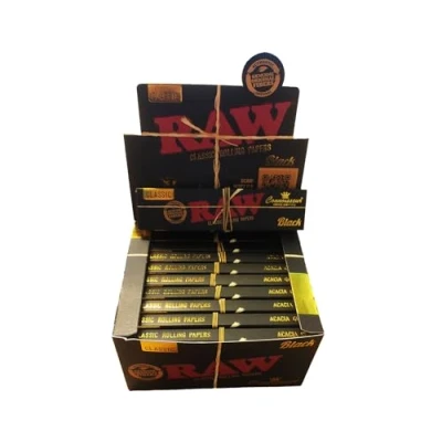 Image of RAW BLACK Classic Connoisseur King Size Slim Rolling Papers &amp; Tips