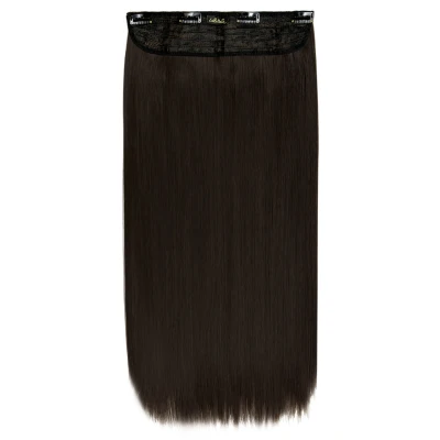 Image of Lullabellz Thick Straight Clip In Hair Extensions, 24 Inch Length, Dark Brown
