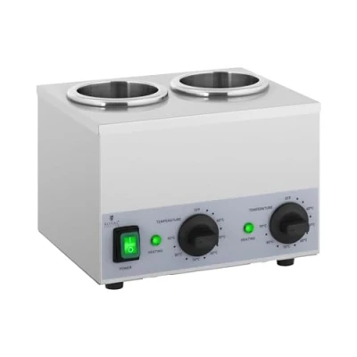 Image of Royal Catering RCSW 16 Sauce warmer 2 x 1 L Control panel bottom 40 90 C 400 W Chocolate