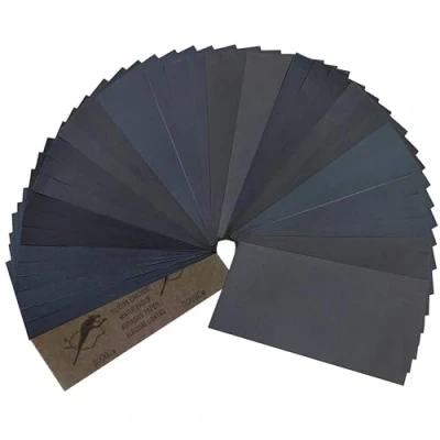 Image of HAWERK Professional Sandpaper 45Pcs. Kit 80 3000 Grit Tear Resistant Sand Paper Sheets for Wood, Plastic, Metal and Other Types of Surfaces