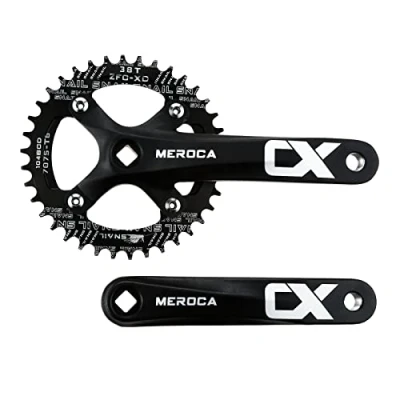 Image of SURIEEN 170mm Square Crankset for Mountain Bike with 104 BCD 38T Chainring Single Speed MTB Crank