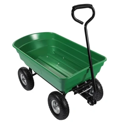 Image of Dump Cart, Capacity 75l, max. Load 240kg, Garden Trolley Tipper Trailer Wheelbarrow