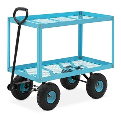 Image of Garden trolley Wire Mesh Pneumatic tyres 2 levels 150 kg