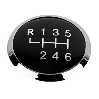 Image of Qiilu Gear Knob Cover Trim, Car Shift 6 Speed Stick Emblem Badge Cap Trim Replacement for T5 T5.1