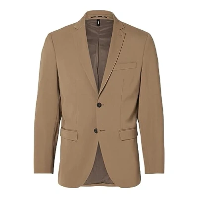 Image of SELECTED HOMME Men&#039;s SLHSLIM Liam BLZ Flex NOOS Suit Jacket, Camel, 44