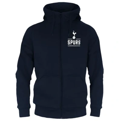 Image of Tottenham Hotspur FC Official Football Gift Mens Fleece Zip Hoody Navy Large