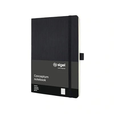 Image of SIGEL CO320 Premium Notebook squaRed, A5, softcover, Black Conceptum