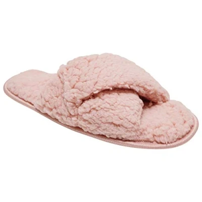 Image of Undercover Ladies Borg Cross Slippers 640044 Pink 3 4