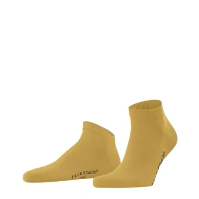 Image of FALKE Men&#039;s Cool 24/7 M SN Cotton Low Cut Plain 1 Pair Trainer Socks, Yellow (Nugget 1222) new eco friendly, 7 8