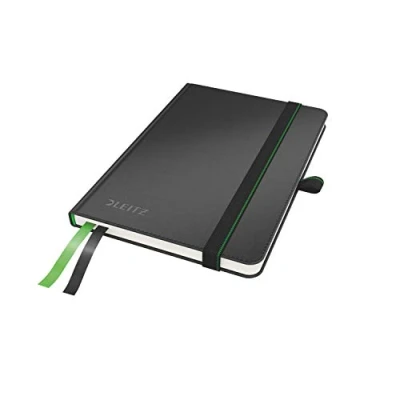 Image of Leitz A6 Hard Cover Notebook, Black (80 Sheets, Ruled, with 2 Bookmarks, 100 gsm Ivory Paper, Complete Range)