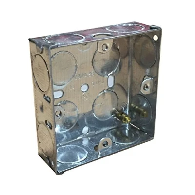Image of Single Metal Back Box 25mm Flush Wall Pattress / 1 Gang Electrical Socket Switch