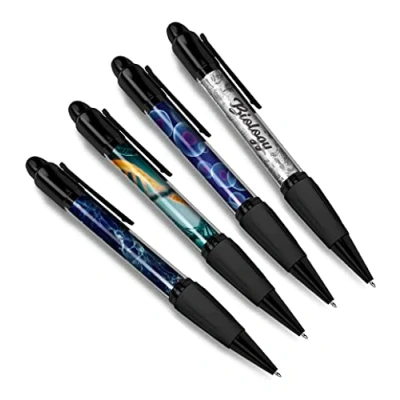 Image of DV DESIGN Set of 4 Biology Black Ballpoint Pens Science Teacher Student Biologist Teenager DNA Boys Girls Theme Gift #79322