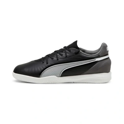 Image of puma KING Match IT JR Indoor football boots for kids, Size: 1.5, black white cool dark gray Textile/synthetics
