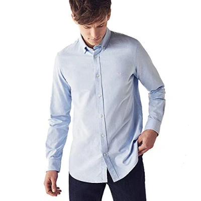 Image of Crew Clothing Mens Slim Fit Shirt &#039;Slim Oxford&#039; Long Sleeved (Sky) L
