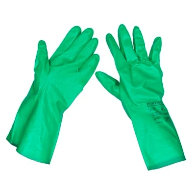 Image of Sealey Nitrile Gauntlets for use with Thinners 355mm Cuffed Pair