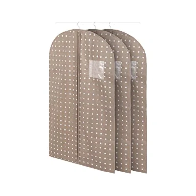 Image of Compactor Set of 3 Brown Small Garment Bags, Non Woven 75 g, White Dots, 60 x 100H cm, 75G