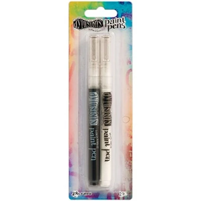 Image of Ranger Dylusions DYD50902 Paint Pens, Pack of 2, White,black