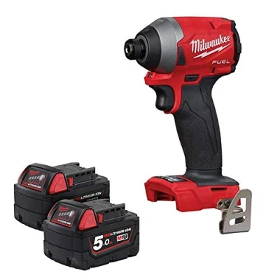 Image of Milwaukee M18FID2 0 18v M18 Li ion Fuel GEN 3 Impact Driver 5Ah Batteries M18B5
