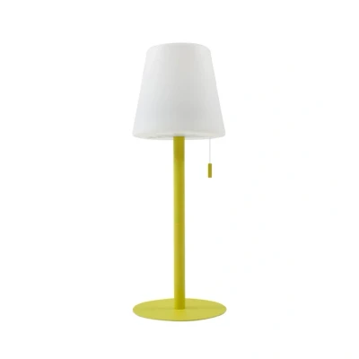 Image of Lindby LED rechargeable lamp Azalea yellow aluminium CCT height adjustable